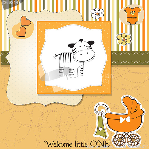 Image of cute baby shower card with zebra