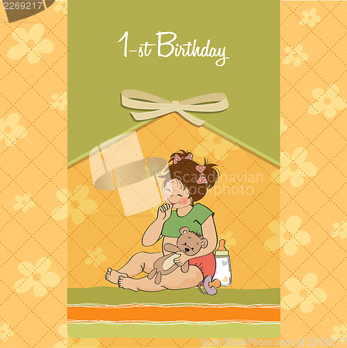 Image of little girl with at her first birthday