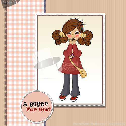 Image of young girl surprised