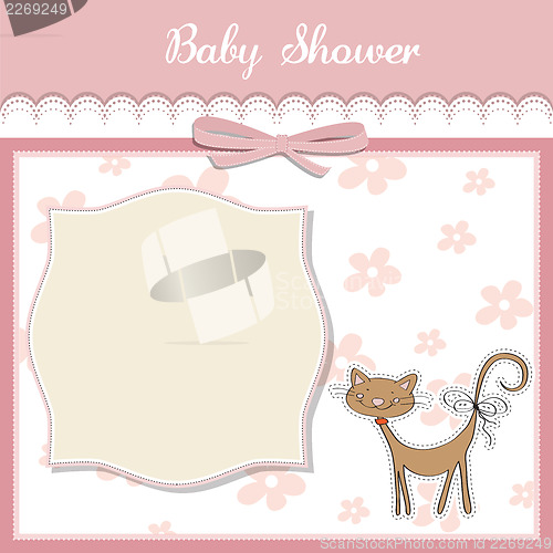 Image of new baby shower card with cat