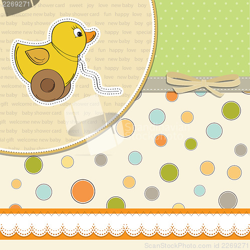 Image of baby shower card with duck toy