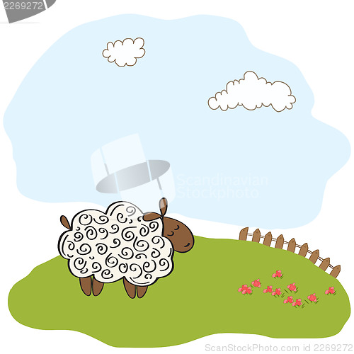 Image of cute baby shower card with sheep