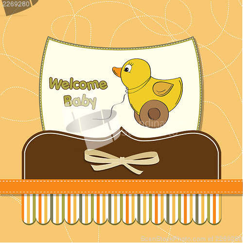 Image of welcome card with duck toy