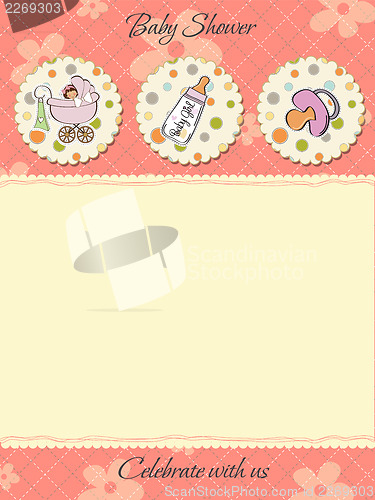 Image of cute baby girl shower card