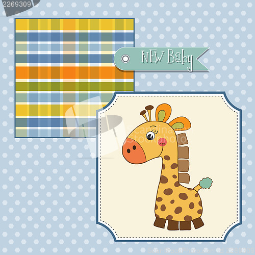 Image of shower card with giraffe toy