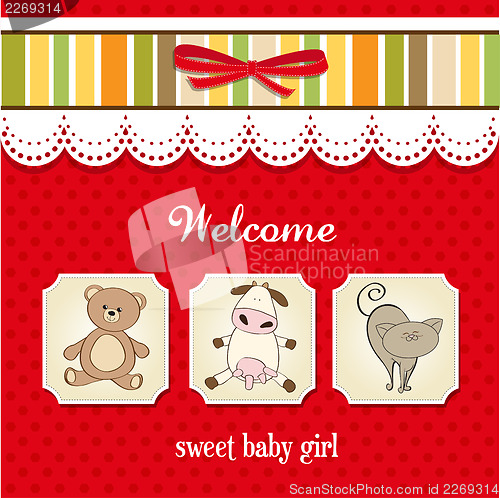 Image of baby shower card with toys