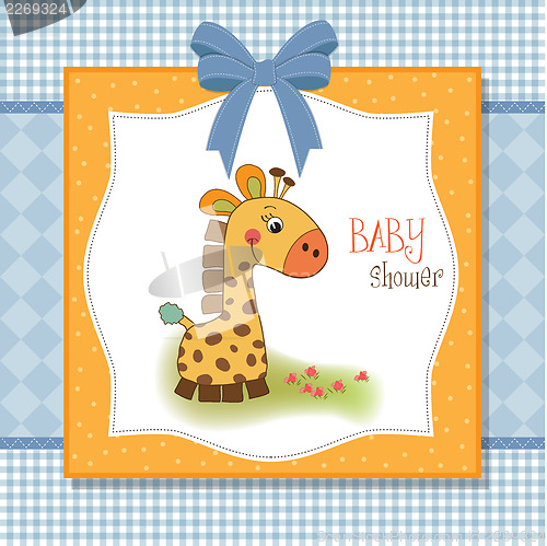 Image of welcome baby card with giraffe