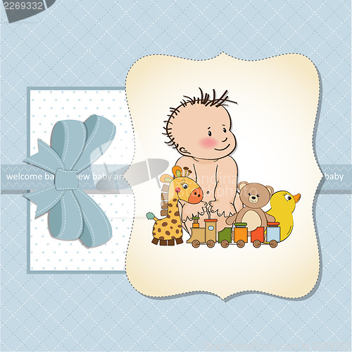 Image of baby boy shower card