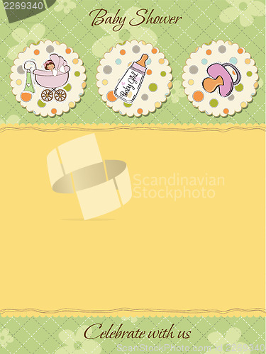 Image of cute baby girl shower card