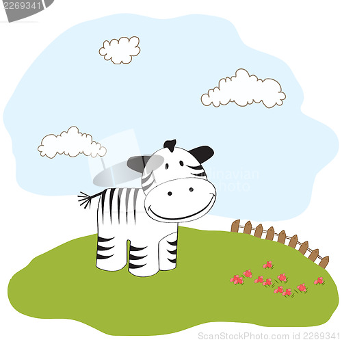 Image of cute baby shower card with zebra