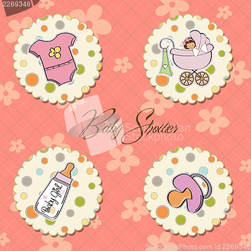 Image of cartoon baby girl items collection