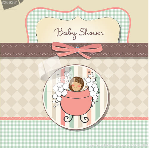 Image of romantic baby girl shower card