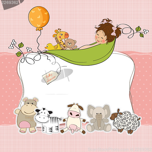 Image of baby girl shower card