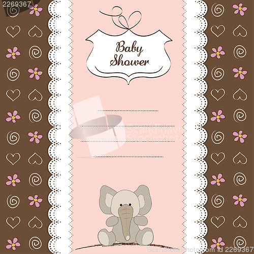 Image of romantic baby girl announcement card