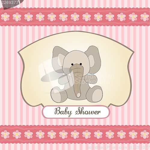 Image of romantic baby girl announcement card