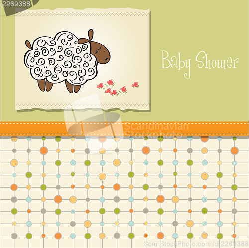 Image of cute baby shower card with sheep