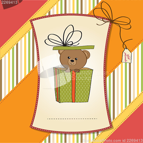 Image of birthday greeting card with teddy bear