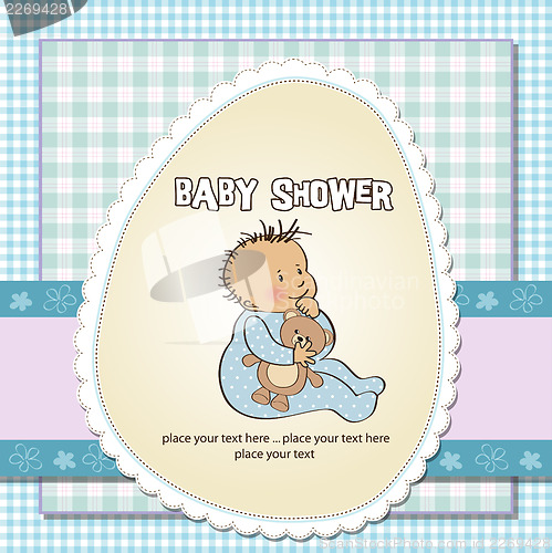 Image of baby announcement card with little boy