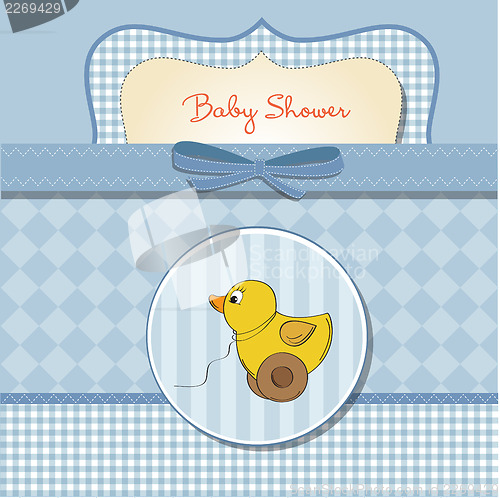 Image of welcome card with duck toy