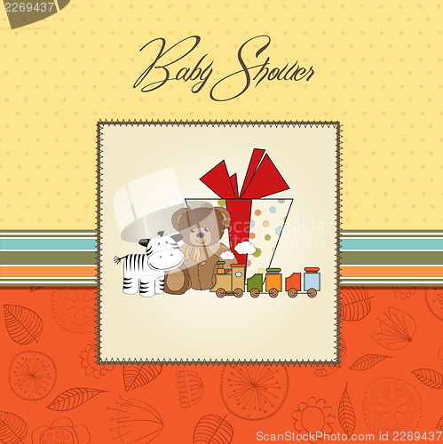 Image of baby shower card with presents