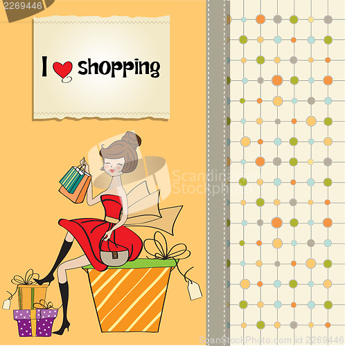 Image of pretty young woman who is happy that she went shopping