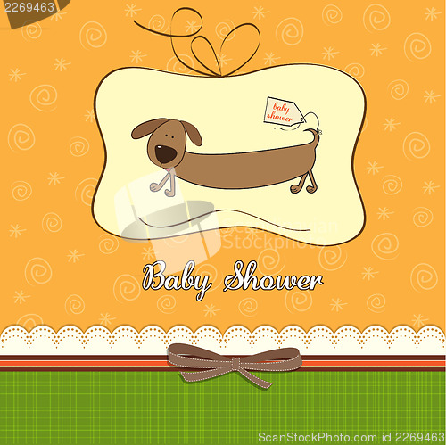 Image of funny shower card with long dog