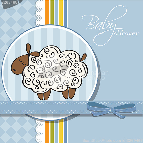 Image of cute baby shower card with sheep