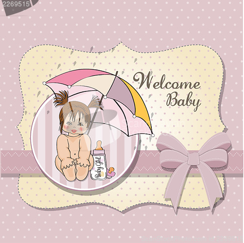 Image of baby girl shower card