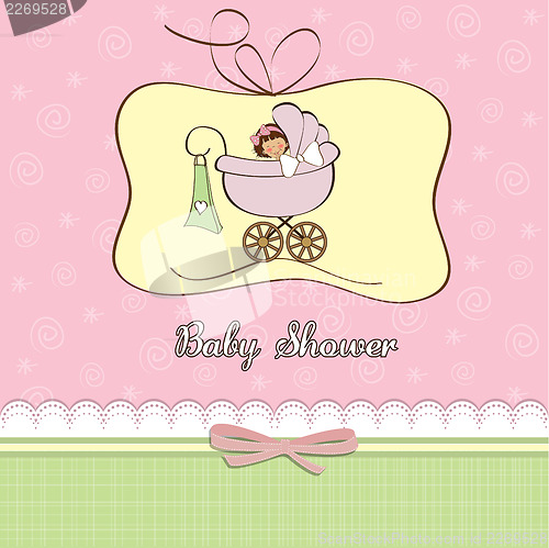 Image of baby girl announcement card