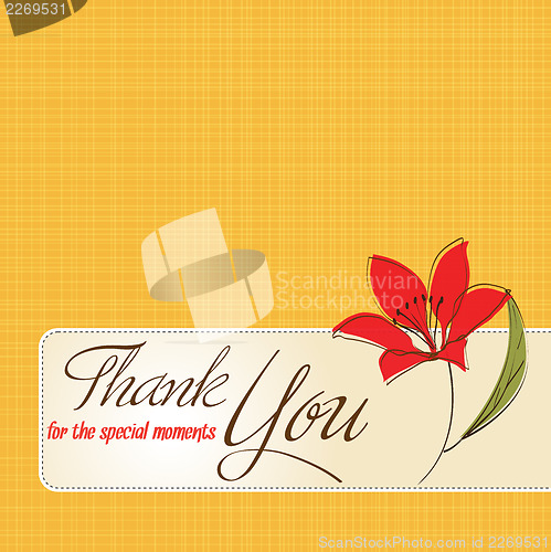Image of thank you greeting card with flower