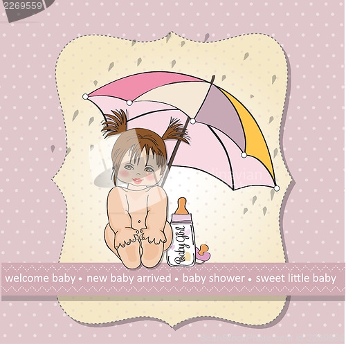 Image of baby girl shower card