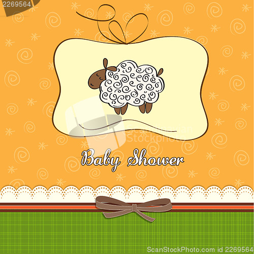 Image of cute baby shower card with sheep