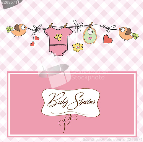 Image of baby girl shower card