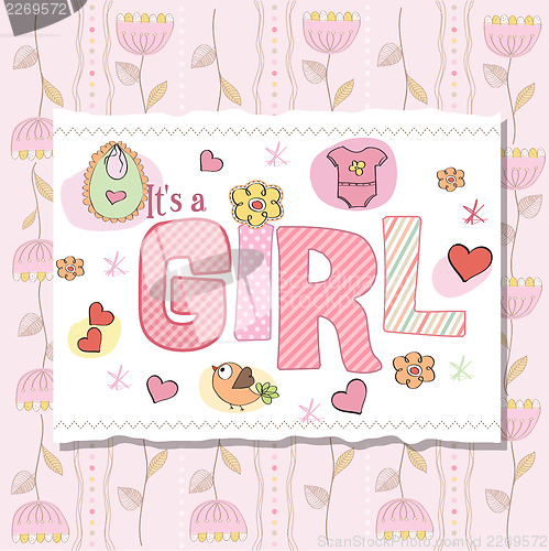 Image of baby girl shower card