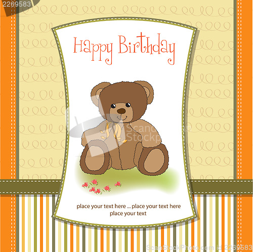 Image of birthday card with teddy