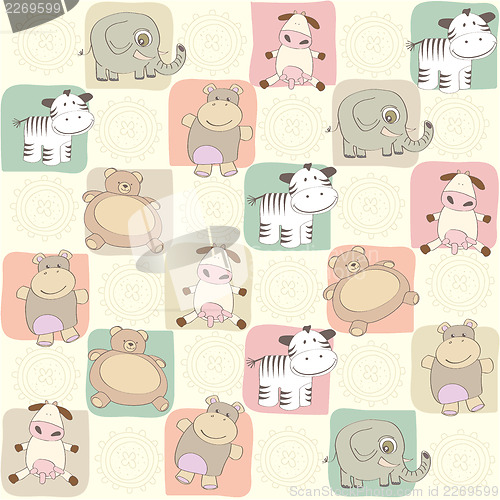 Image of childish seamless pattern with toys