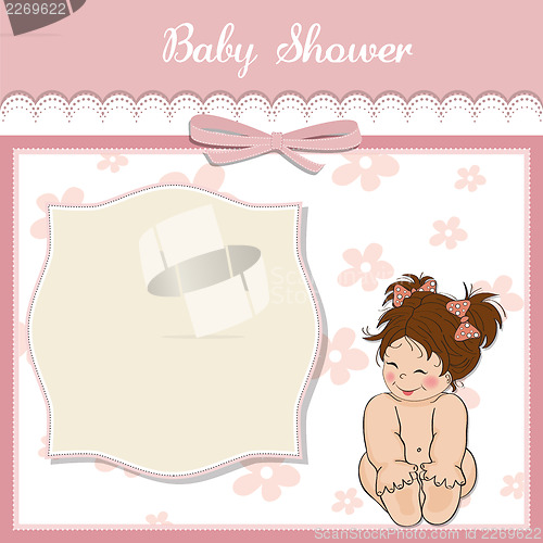 Image of baby girl shower card