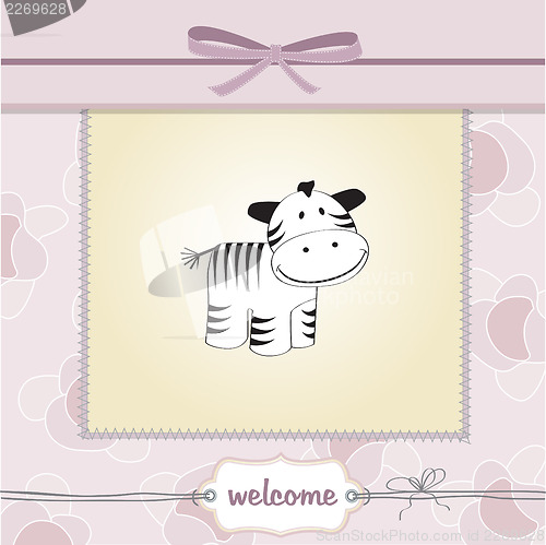 Image of cute baby shower card with zebra