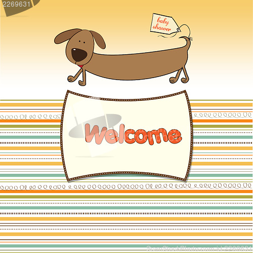 Image of funny shower card with long dog