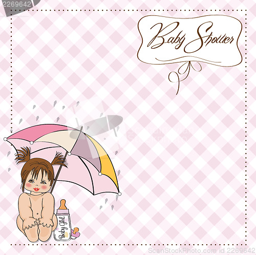 Image of baby girl shower card