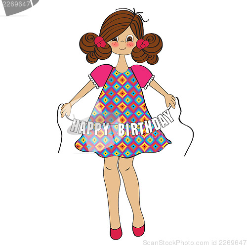 Image of cute little girl wishing you happy birthday