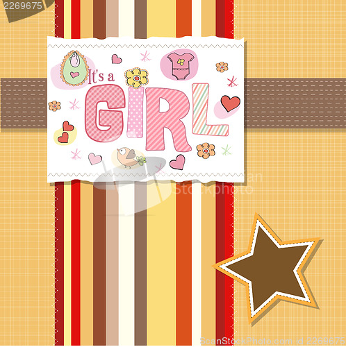 Image of baby girl shower card