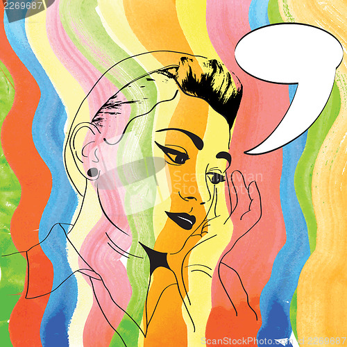 Image of vintage pop art girl