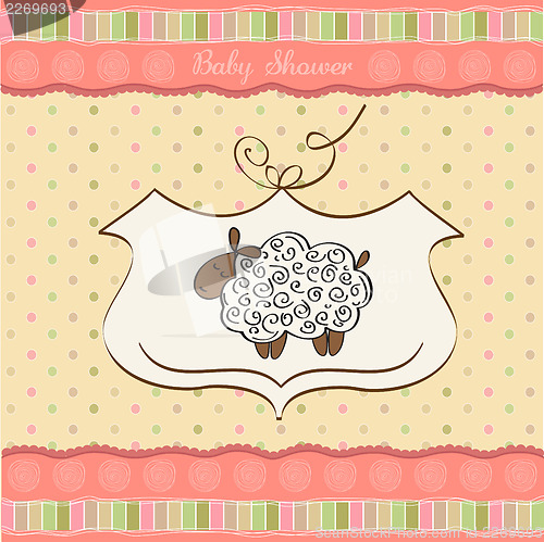 Image of cute baby shower card with sheep