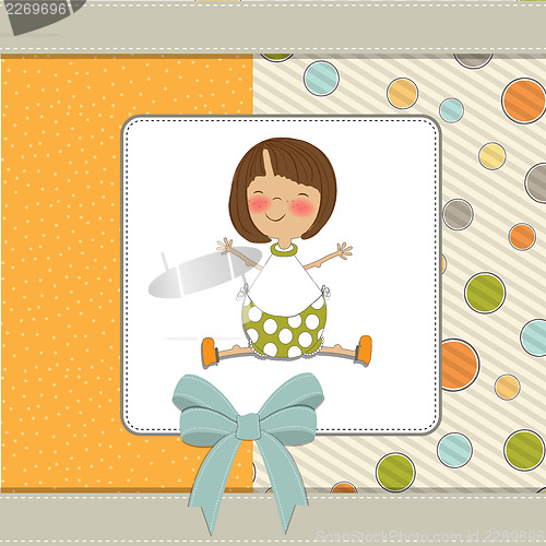 Image of new baby girl announcement card