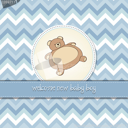 Image of baby shower card with teddy