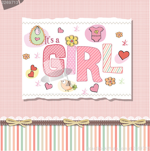 Image of baby girl shower card