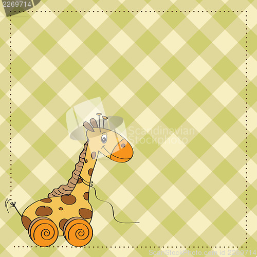 Image of Baby shower card with cute giraffe