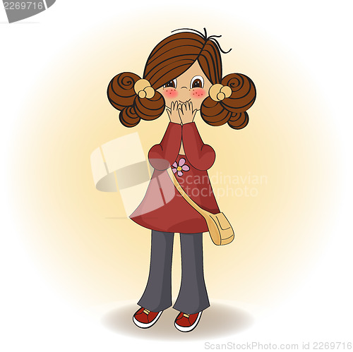 Image of young girl surprised