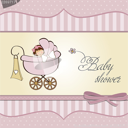 Image of baby girl announcement card